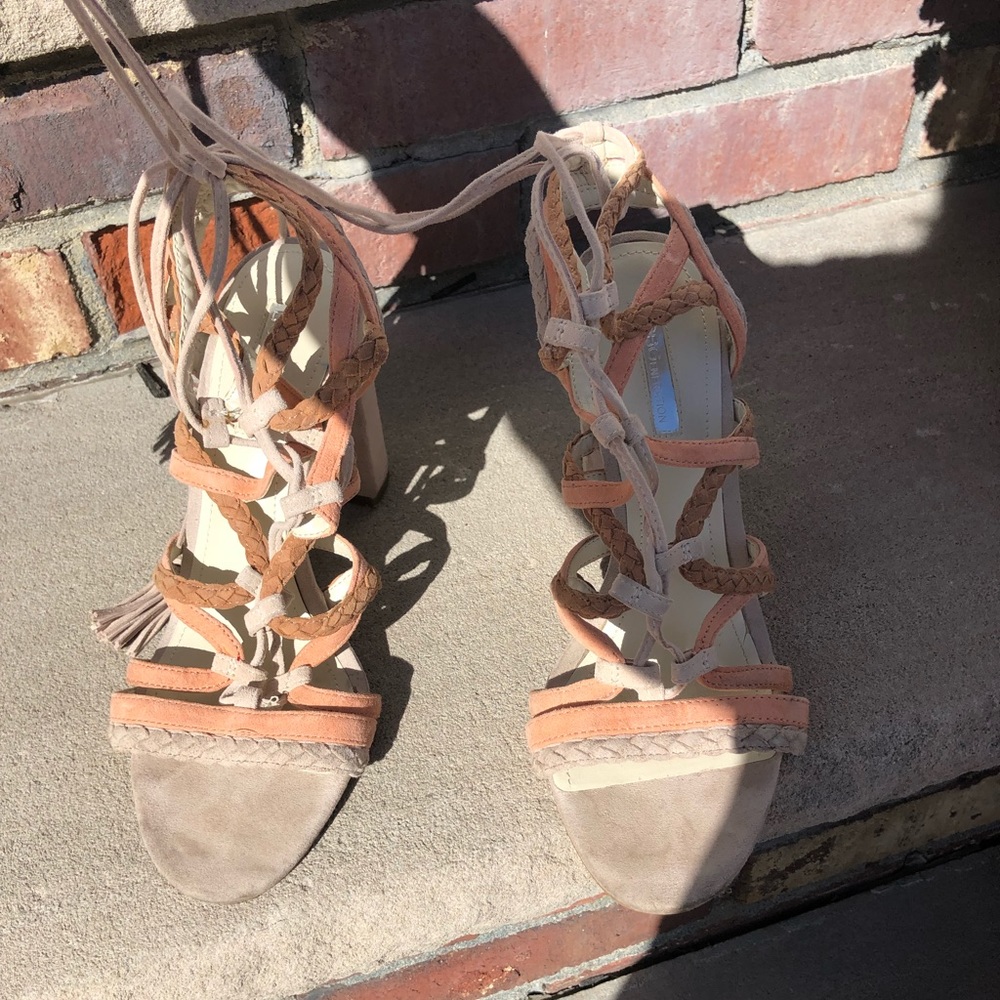BCBG Generation strappy heels that lace up